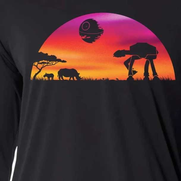 AT-AT Death Star Sunrise Silhouette Cooling Performance Long Sleeve Crew