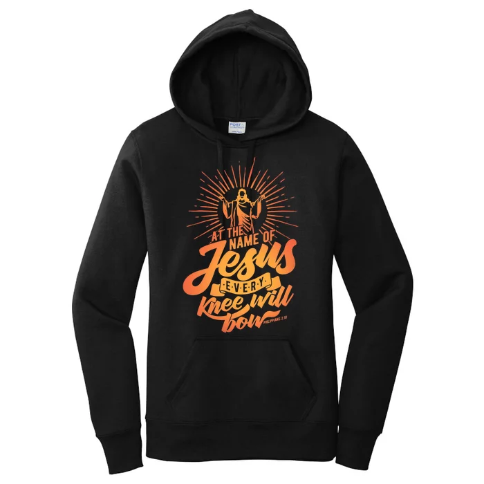 At The Name Of Jesus Every Knee Will Bow Women's Pullover Hoodie