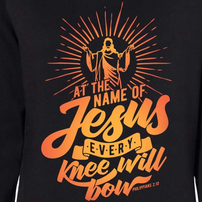 At The Name Of Jesus Every Knee Will Bow Womens California Wash Sweatshirt