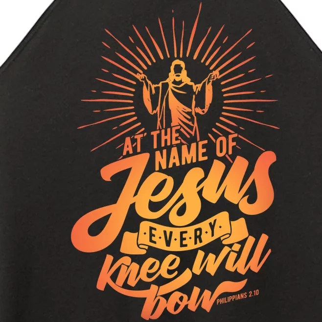 At The Name Of Jesus Every Knee Will Bow Women’s Perfect Tri Rocker Tank