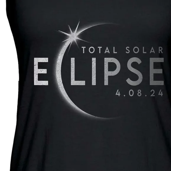 America Totality 04 08 24 Total Solar Eclipse 2024 Ladies Essential Flowy Tank