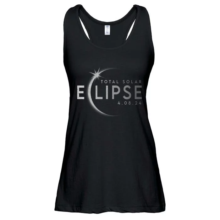 America Totality 04 08 24 Total Solar Eclipse 2024 Ladies Essential Flowy Tank