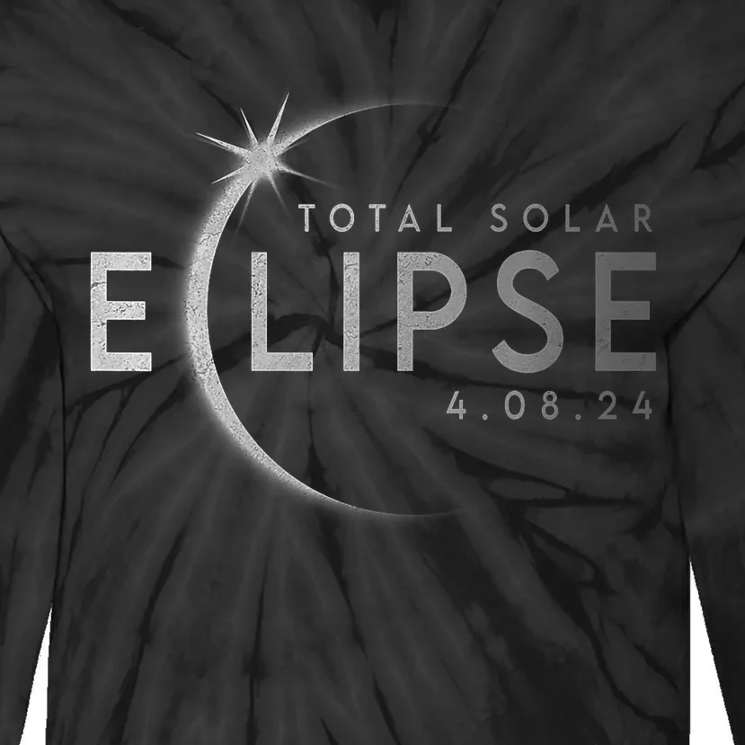 America Totality 04 08 24 Total Solar Eclipse 2024 Tie-Dye Long Sleeve Shirt