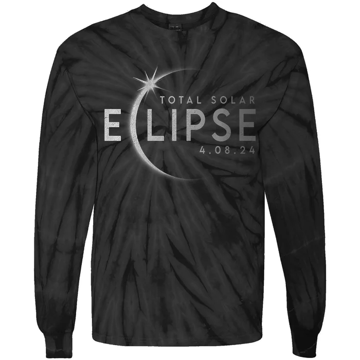 America Totality 04 08 24 Total Solar Eclipse 2024 Tie-Dye Long Sleeve Shirt