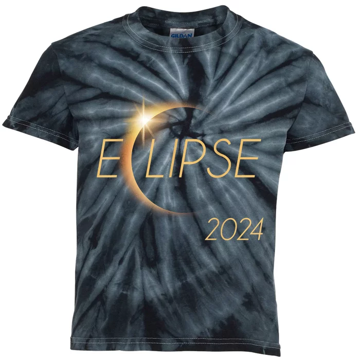 America Totality 04 08 24 Total Solar Eclipse 2024 Kids Tie-Dye T-Shirt