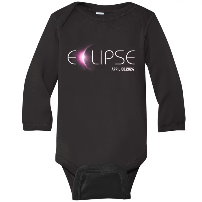 America Totality 04 08 24 Total Solar Eclipse 2024 Trendy Baby Long Sleeve Bodysuit