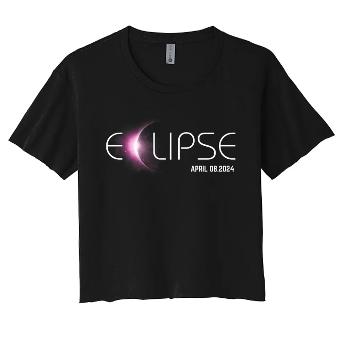 America Totality 04 08 24 Total Solar Eclipse 2024 Trendy Women's Crop Top Tee