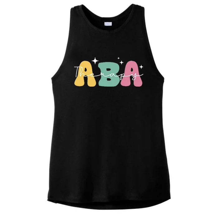 Aba Therapy 2 Sided All Behavior Is A Form Of Communication Ladies Tri-Blend Wicking Tank