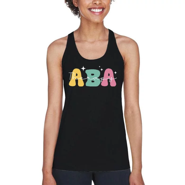 Aba Therapy 2 Sided All Behavior Is A Form Of Communication Women's Racerback Tank