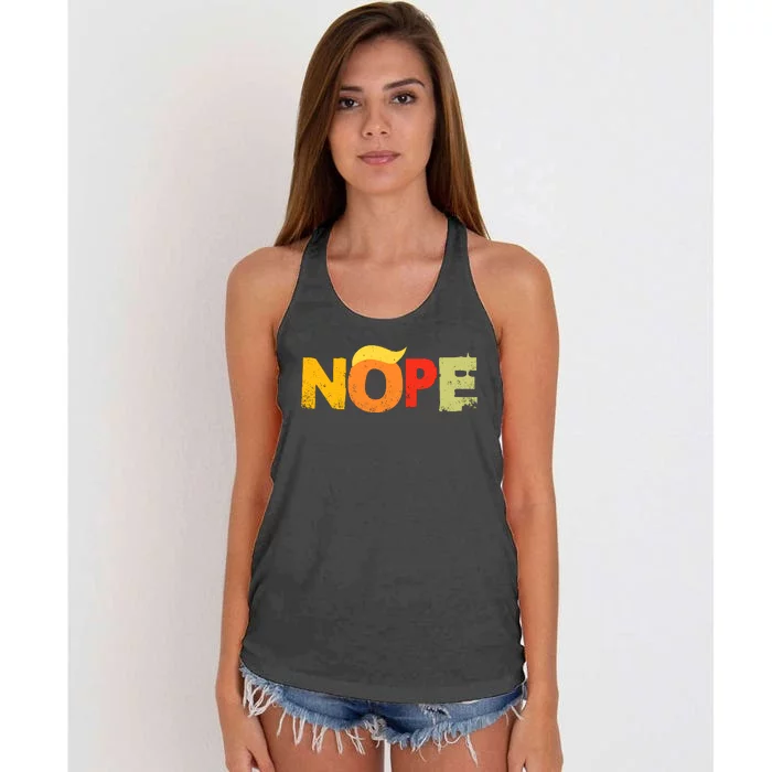 Anti Trump 2024 Nope Not Again Funny Trump Women's Knotted Racerback Tank