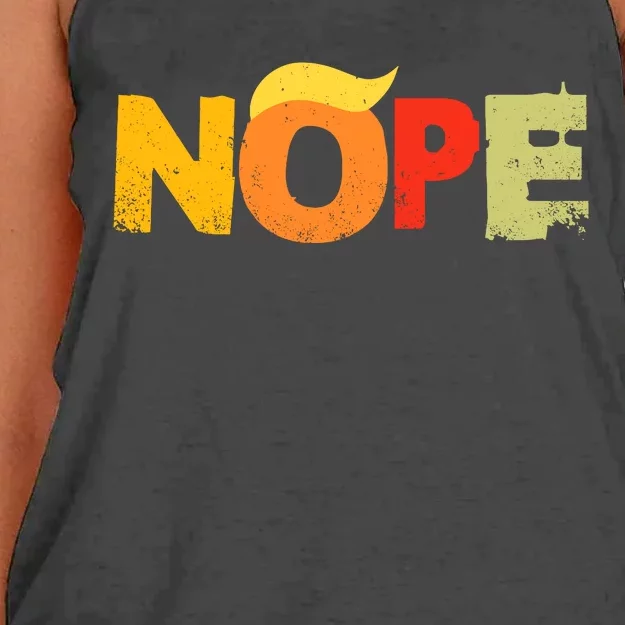 Anti Trump 2024 Nope Not Again Funny Trump Women's Knotted Racerback Tank