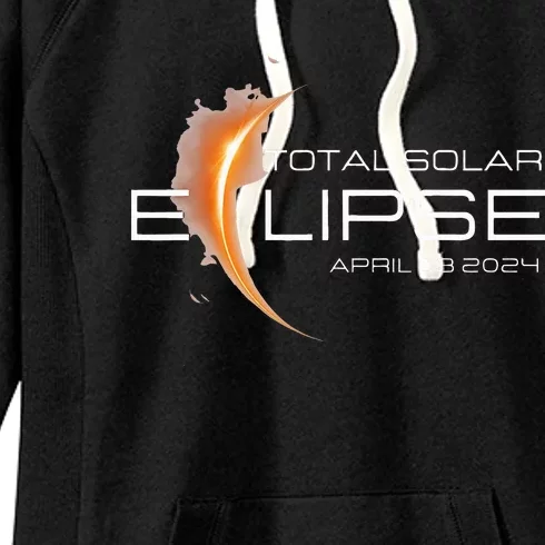 American Totally 2024 Total Solar Eclipse April 08 2024 Women's Fleece Hoodie