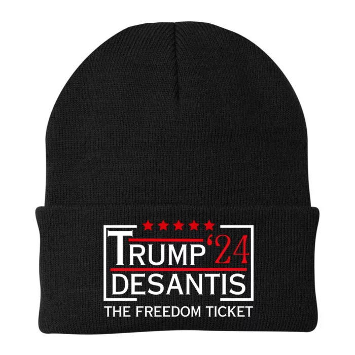 Awesome Trump 24 Desantis The Freedom Ticket Knit Cap Winter Beanie