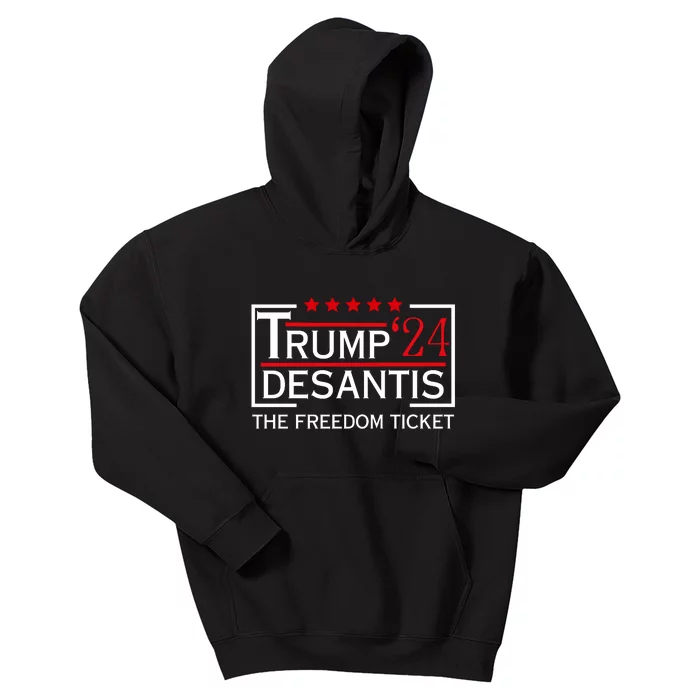 Awesome Trump 24 Desantis The Freedom Ticket Kids Hoodie