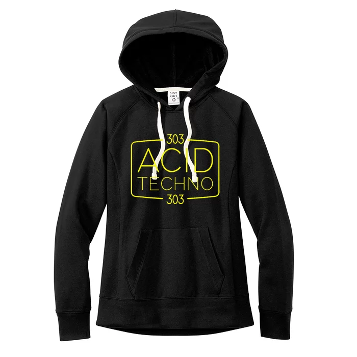 Acid Techno 303 Acid Rave Hard Dark Techno Women's Fleece Hoodie