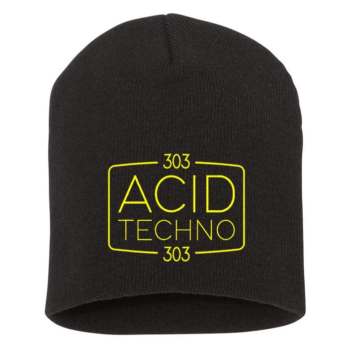 Acid Techno 303 Acid Rave Hard Dark Techno Short Acrylic Beanie