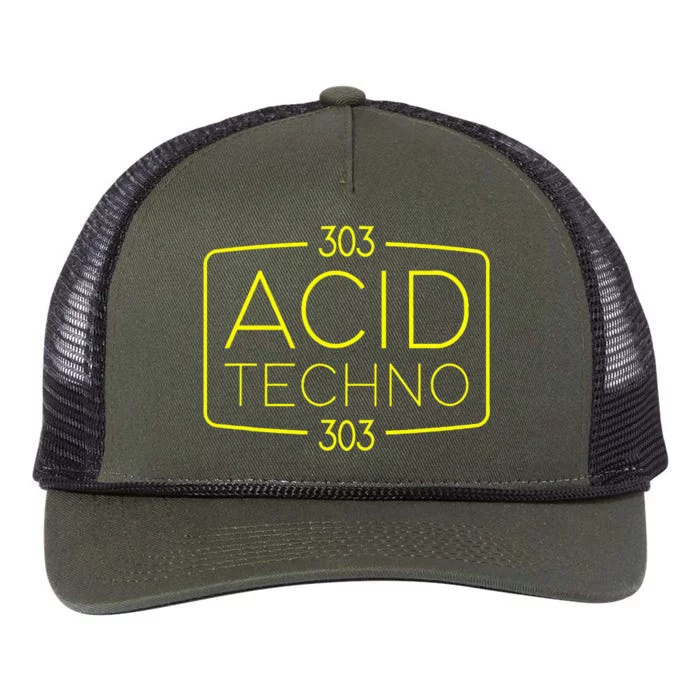 Acid Techno 303 Acid Rave Hard Dark Techno Retro Rope Trucker Hat Cap