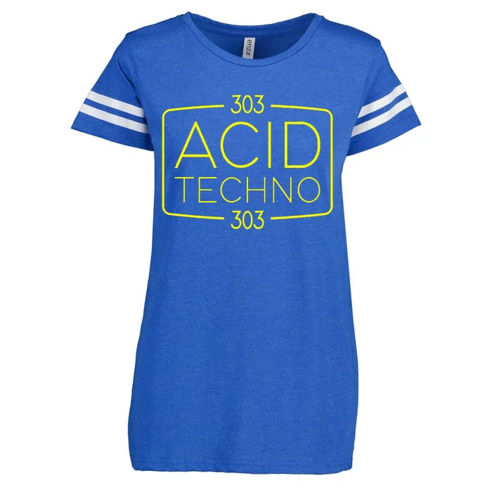 Acid Techno 303 Acid Rave Hard Dark Techno Enza Ladies Jersey Football T-Shirt