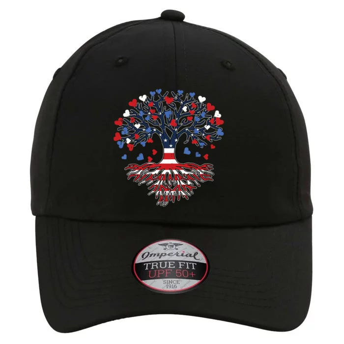 American Tree 4th Of July USA Flag Hearts Roots Patriotic The Original Performance Cap