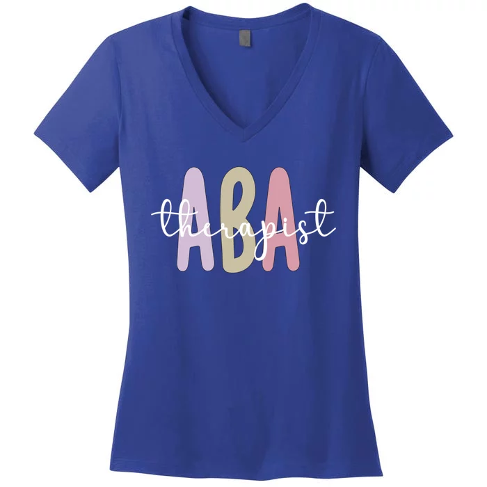 Aba Therapist Appreciation Applied Behavior Analysis Cute Gift Women's V-Neck T-Shirt