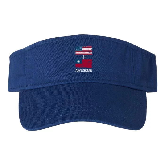 American + Taiwanese = Awesome Usa And Taiwan Flags Product Cute Gift Valucap Bio-Washed Visor