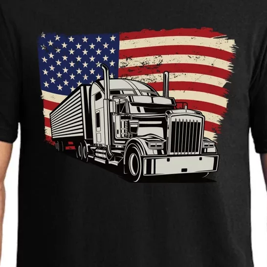 American Truckers And Semi Truck Drivers Trucking Cool Gift Pajama Set