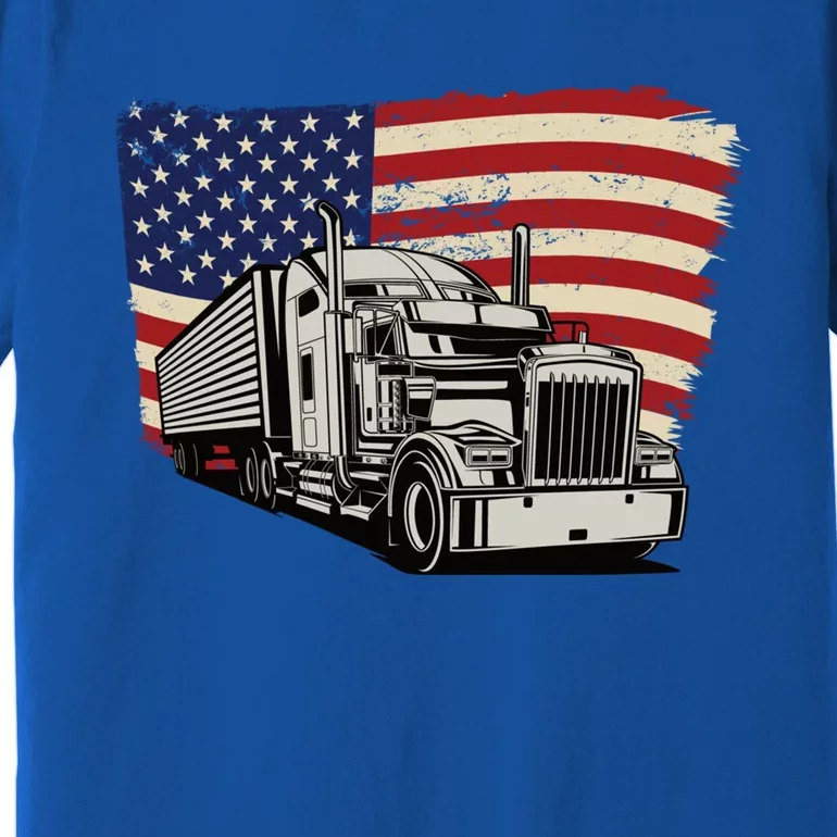 American Truckers And Semi Truck Drivers Trucking Cool Gift Premium T-Shirt