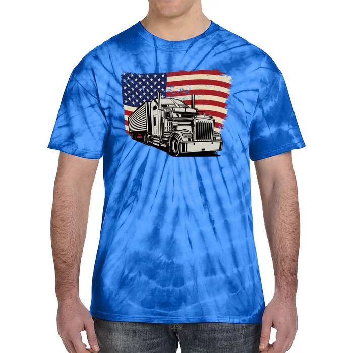 American Truckers And Semi Truck Drivers Trucking Cool Gift Tie-Dye T-Shirt