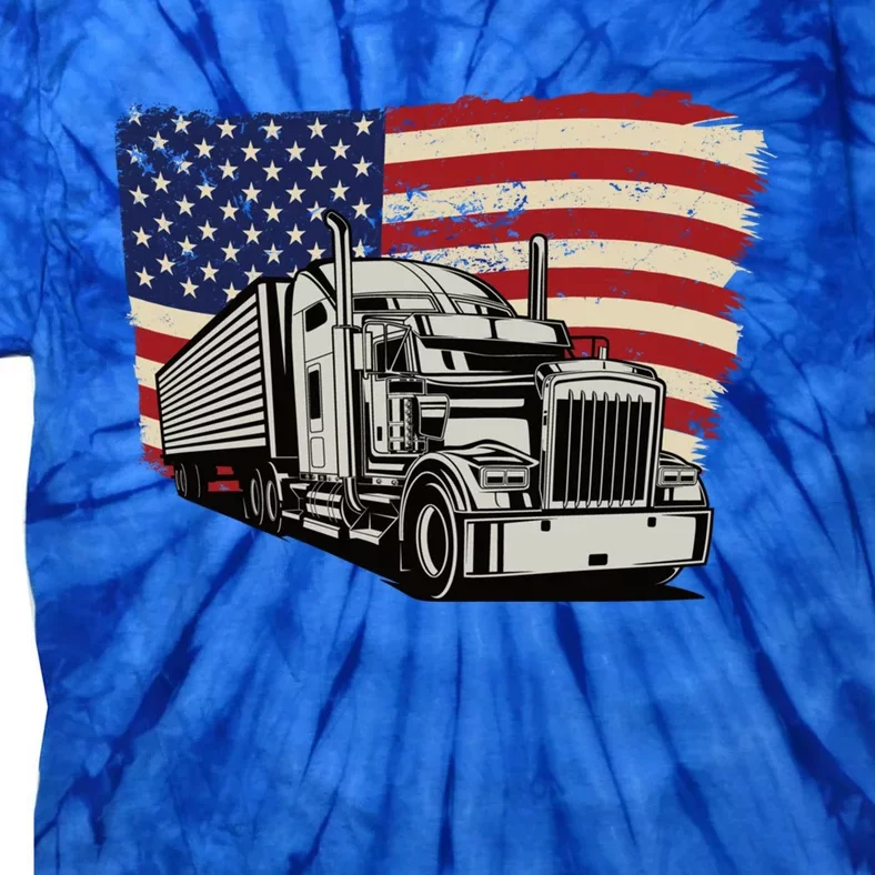 American Truckers And Semi Truck Drivers Trucking Cool Gift Tie-Dye T-Shirt