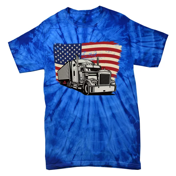 American Truckers And Semi Truck Drivers Trucking Cool Gift Tie-Dye T-Shirt