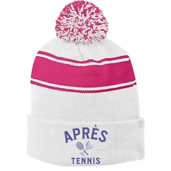 Apres Tennis Aprs Tennis Stripe Pom Pom Beanie