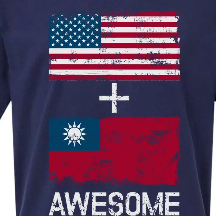 American + Taiwanese = Awesome Usa And Taiwan Flags Product Cute Gift Sueded Cloud Jersey T-Shirt