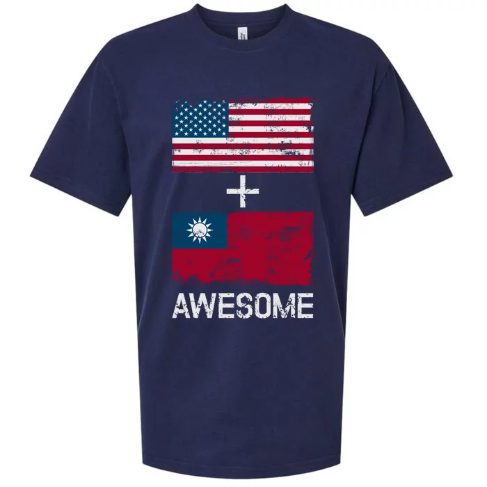 American + Taiwanese = Awesome Usa And Taiwan Flags Product Cute Gift Sueded Cloud Jersey T-Shirt