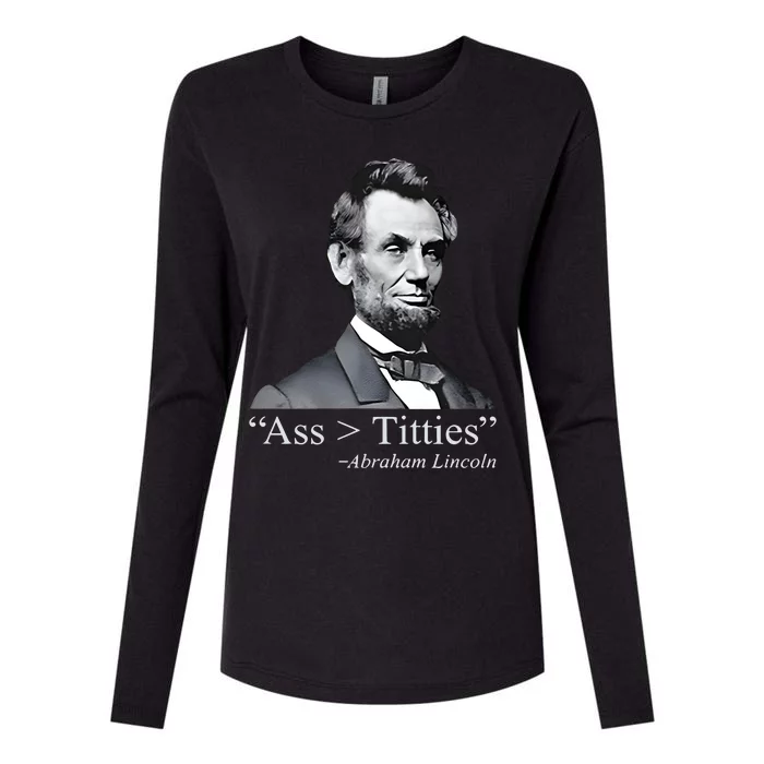 Ass Titties Abraham Lincoln Womens Cotton Relaxed Long Sleeve T-Shirt