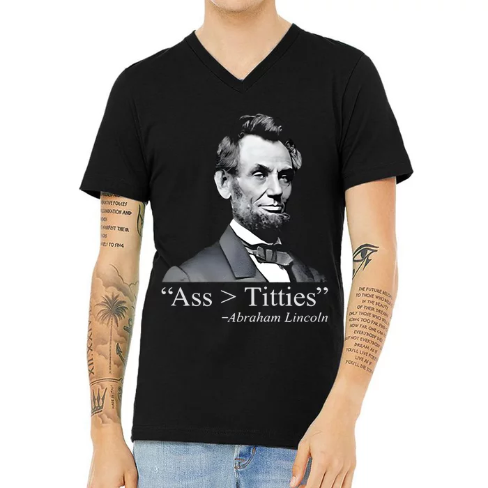 Ass Titties Abraham Lincoln V-Neck T-Shirt