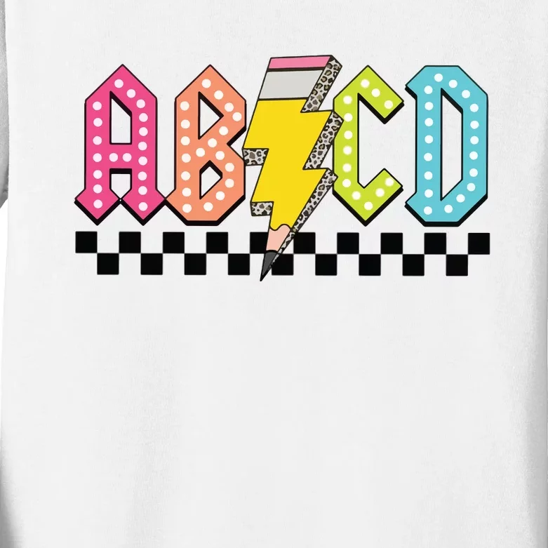 Abcd Teacher Kids Long Sleeve Shirt