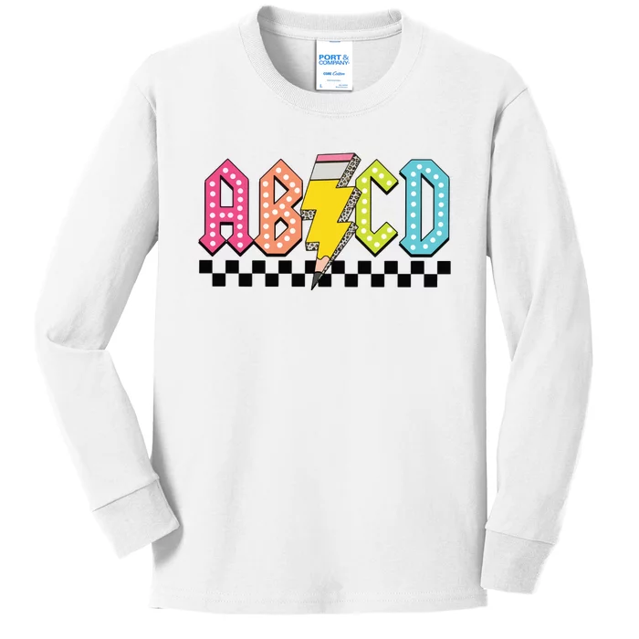 Abcd Teacher Kids Long Sleeve Shirt