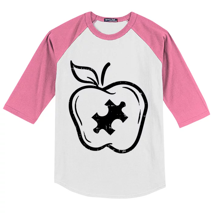 Autism Teacher Kids Colorblock Raglan Jersey