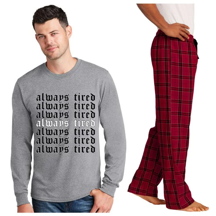 Always Tired Aesthetic Soft Grunge Goth Egirl Eboy Long Sleeve Pajama Set