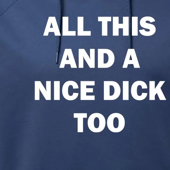 All This And A Nice Dick Too Offensive Adult Humor Performance Fleece Hoodie