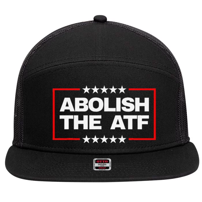 Abolish The Atf Bold Political Statement Design 7 Panel Mesh Trucker Snapback Hat