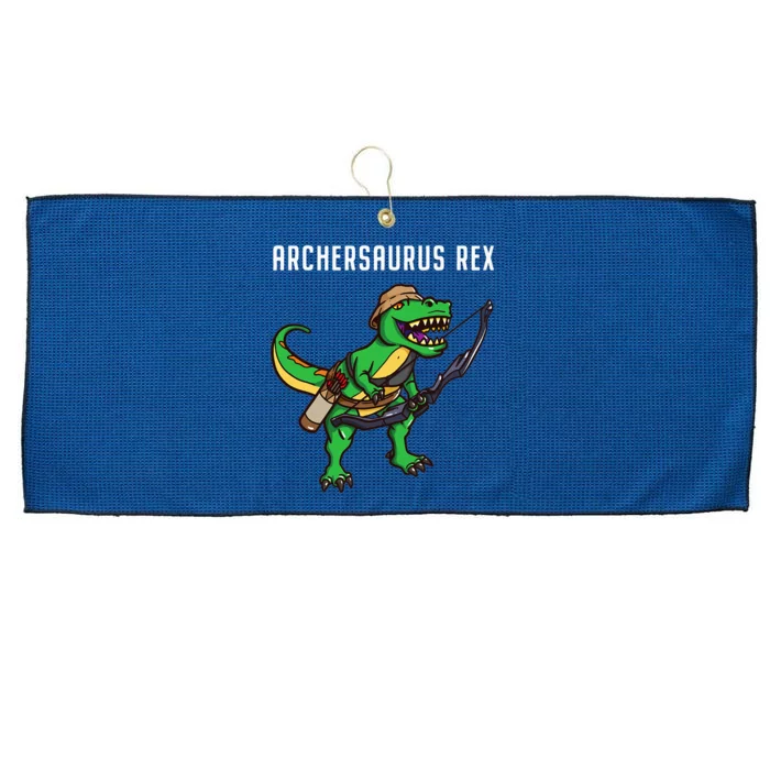 Archery TRex Archer Bow Hunting Arrow Dinosaur Large Microfiber Waffle Golf Towel