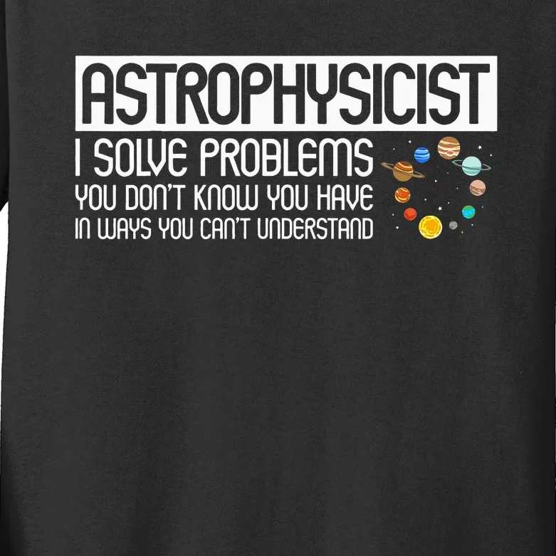 Astrophysics Telescope Astronomer Stars Galaxy Astrology Kids Long Sleeve Shirt