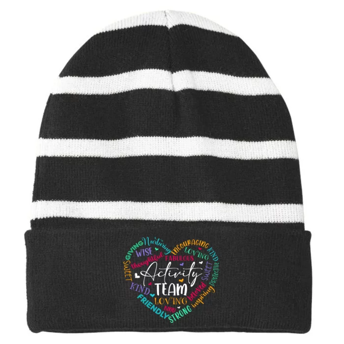 Activity Team Assistant Squad National Activity Professionals Week Striped Beanie with Solid Band