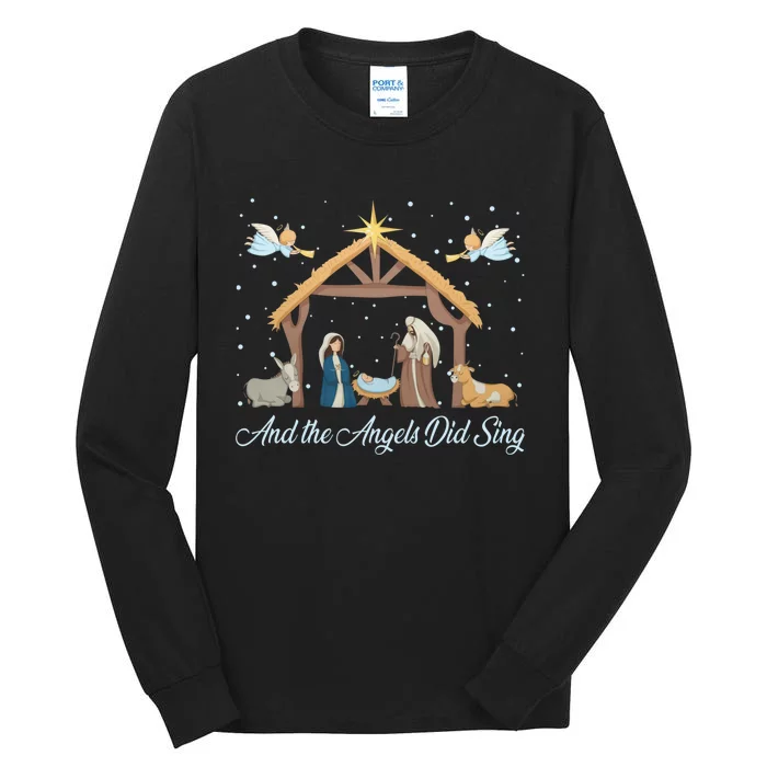 And The Angels Did Sing Jesus Christmas Christian Nativity Tall Long Sleeve T-Shirt