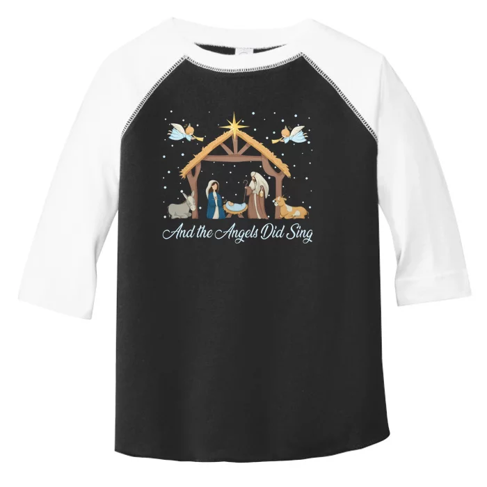 And The Angels Did Sing Jesus Christmas Christian Nativity Toddler Fine Jersey T-Shirt