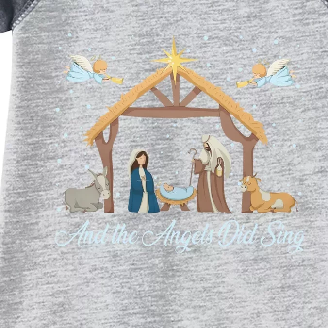 And The Angels Did Sing Jesus Christmas Christian Nativity Infant Baby Jersey Bodysuit