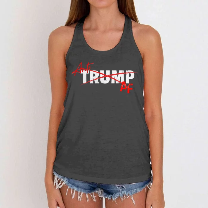 Anti Trump Af Political Humor Anti Trump Apparel Women's Knotted Racerback Tank