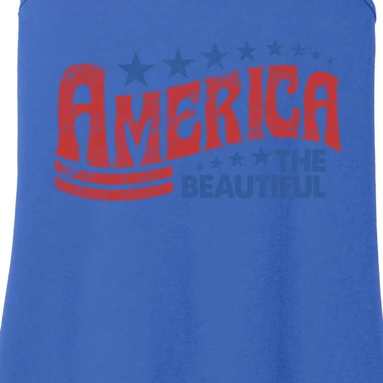 America The Beautiful Patriotic Happy 4th Of July Gift Ladies Essential Tank