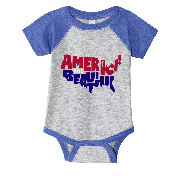 America The Beautiful Usa 4th Of July Patriotic Gift Infant Baby Jersey Bodysuit